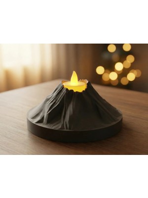 3 Hilal Baskı Dekoratif Volkan Yanardağ Mumluk – Tematik Tealight Şamdan