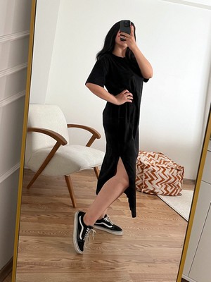 NN Sister Yırtmaçlı Basic Elbise