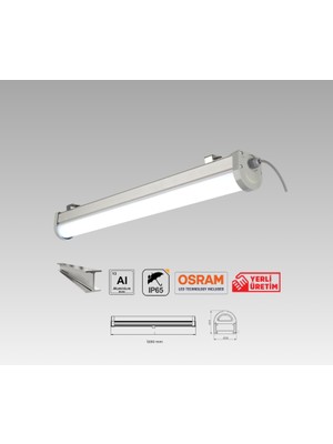 Osram LED Alüminyum Etanj Armatür IP65 120CM 60W 8250 Lümen Crı+80