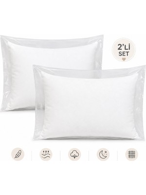 Özdilek 2li Paket Ranforce (%100 Pamuk Kumaş) Silikon Bebek Yastığı (35X45)
