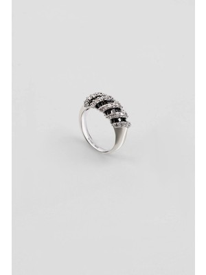 So CHIC Elegant Tasarım 18 Ayar Beyaz Altın Kaplama Gümüş Yüzük