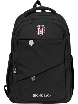 Beşiktaş Orijinal Lisanslı Cep Detaylı Siyah Sırt Çantası