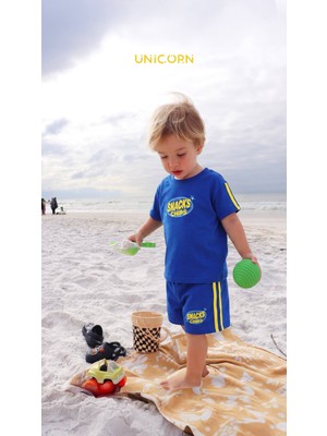 Unicorn Kids Unicornkids Mavi Çocuk Tshirt Şort Takım
