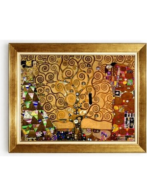 Tablore Gustav Klimt Hayat Ağacı Gold Çerçeveli Kanvas Duvar Tablosu