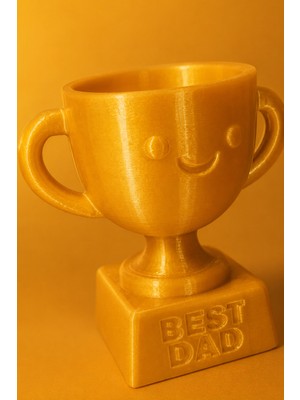 My Craft 3D Best Dad Yazılı Babalar Günü Hediyesi Dekoratif Kupa Biblo, Babaya Özel Masa Üstü Ödül Kupası Tasarımlı Anlamlı Hediye 11X10 cm