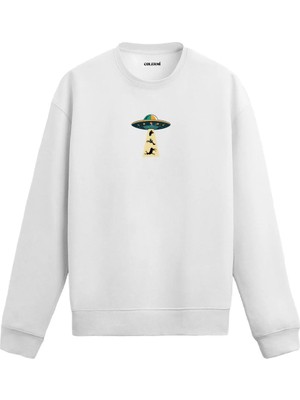 Colermi Ufo Işını Baskılı Sweatshirt
