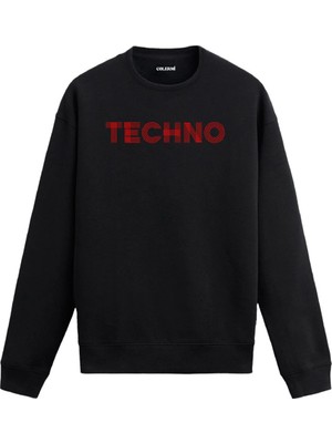 Colermi Techno Yazılı Sweatshirt