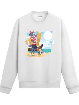 Colermi Korsan Temalı Eğlenceli Karakter Sweatshirt