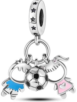 Fubena Kız Erkek ve Futbol Topu Sallantılı Charm