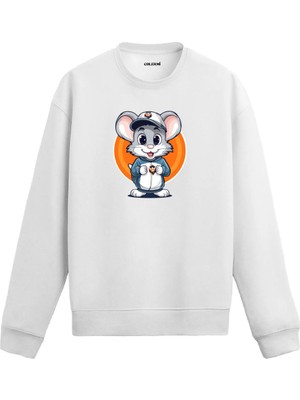 Colermi Kapuşonlu Fare Figürlü Karakter Sweatshirt