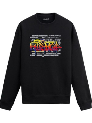 Colermi Graffiti Yazılı Hip-Hop Sweatshirt