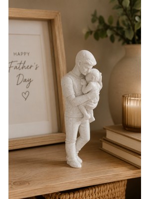 My Craft 3D Babalar Günü Baba ve Çocuk Biblosu Kucakta Sevgi Temalı Dekoratif Hediye 10 cm