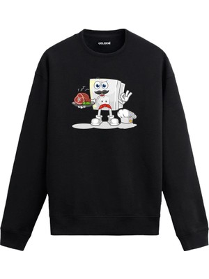 Colermi Garson Robot Baskılı Sweatshirt