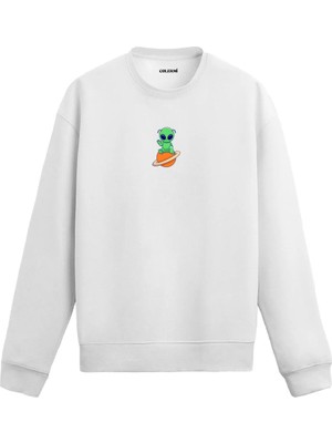 Colermi Gezegen Üzerinde Uzaylı Figürlü Sweatshirt
