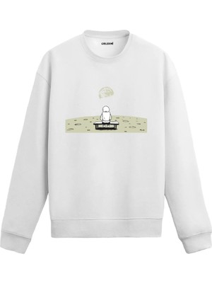 Colermi Astronot ve Dünya Manzaralı Sweatshirt