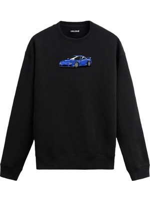Colermi Modern Spor Araba Baskılı Sweatshirt