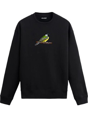 Colermi Doğa Temalı Kuş Baskılı Sweatshirt