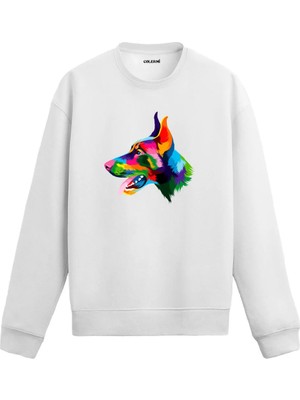 Colermi Doberman Baskılı Sweatshirt | Sanatsal Tasarım