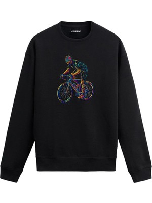 Colermi Çizimli Bisikletçi Sweatshirt