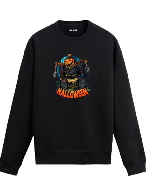 Colermi Korkuluk Temalı Halloween Kabak Sweatshirt