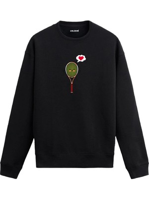 Colermi Aşık Raket Tasarımlı Sweatshirt