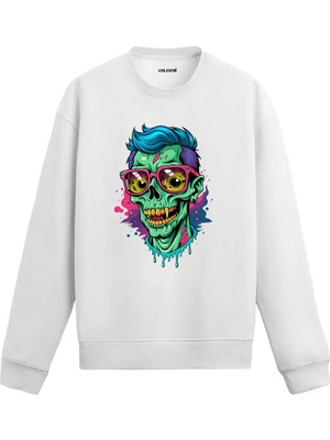 Colermi Neon Zombi Figürlü Sweatshirt