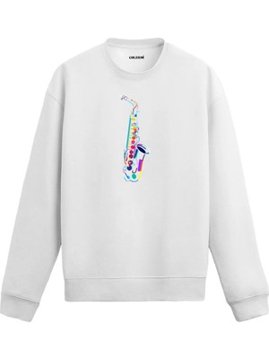 Colermi Saksafon Baskılı Sweatshirt
