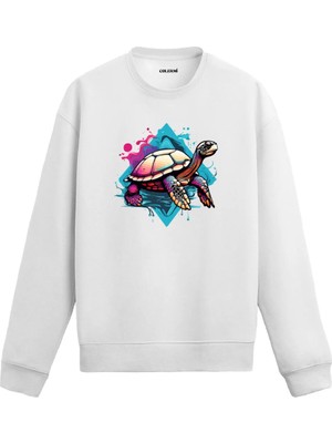 Colermi Modern Deniz Kaplumbağası Sweatshirt