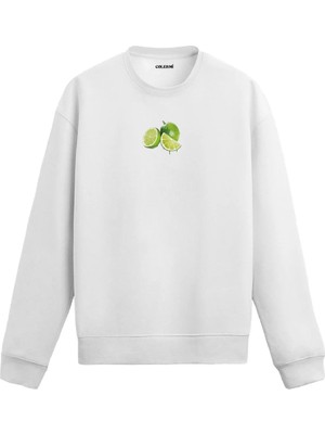Colermi Limon Dilimli Minimal Tasarım Sweatshirt