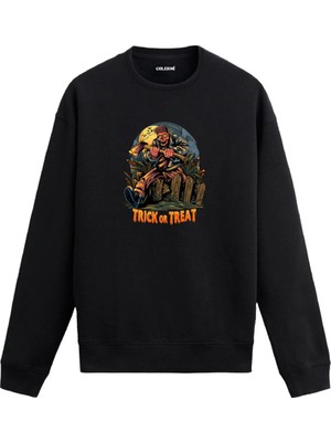 Colermi Korkuluk Figürlü Halloween Temalı Sweatshirt