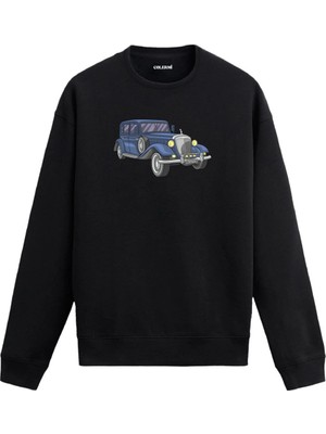 Colermi Klasik Otomobil Baskılı Sweatshirt