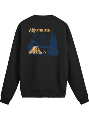 Colermi Mountain Crew Yazılı Kamp Baskılı Sweatshirt