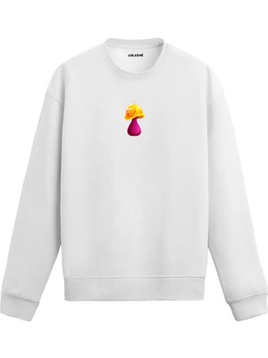 Colermi Gülen Mantar Illüstratif Sweatshirt