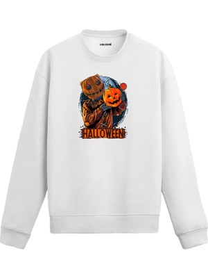 Colermi Balkabağı ve Lolipop Tutan Karakterli Sweatshirt