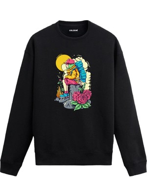 Colermi Kampçı Figürlü Renkli Sweatshirt