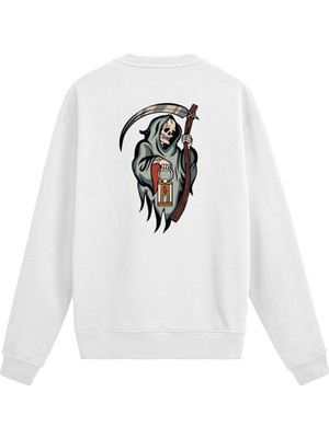 Colermi Sırt Baskılı Death Metal Iskelet Fenerli Sweatshirt