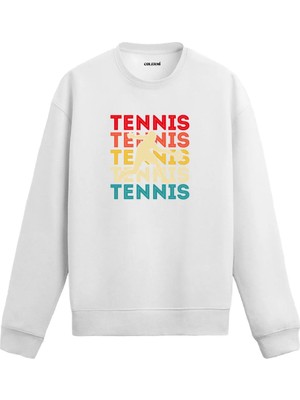 Colermi Tennis Yazılı Servis Figürlü Sweatshirt