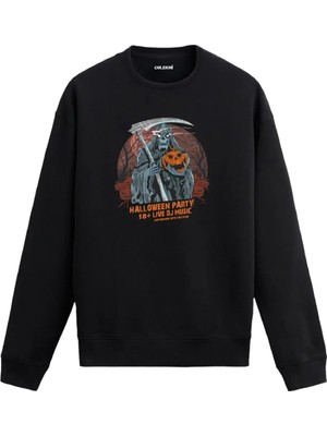 Colermi Azrail Temalı Halloween Parti Baskılı Unisex Sweatshirt