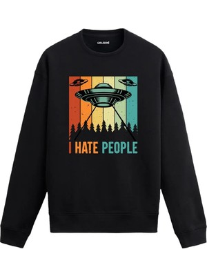 Colermi Uzay Gemili ve Yazılı Uzay Temalı Sweatshirt