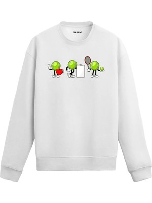 Colermi Karakterli Tenis Topu Figürlü Sweatshirt