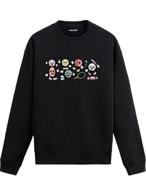 Colermi Çok Figürlü Spor Temalı Sweatshirt