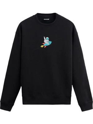 Colermi Uzay Temalı Astronot ve Roket Sweatshirt