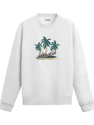 Colermi Hawaii Temalı Tropik Sweatshirt