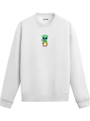 Colermi Ateş Başında Uzaylı Sweatshirt