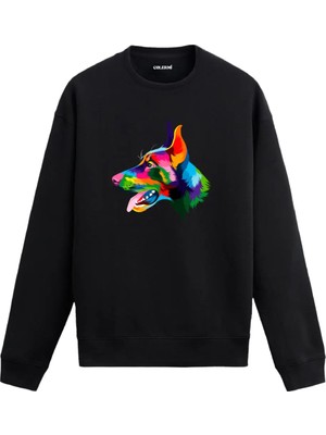 Colermi Doberman Baskılı Sweatshirt | Sanatsal Tasarım