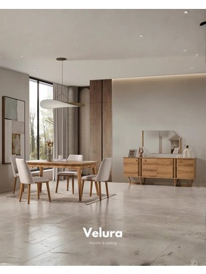 Velura Home & Living Kolezyum Yemek Odası Takımı - Naturel (Tv Ünitesi Hariç)