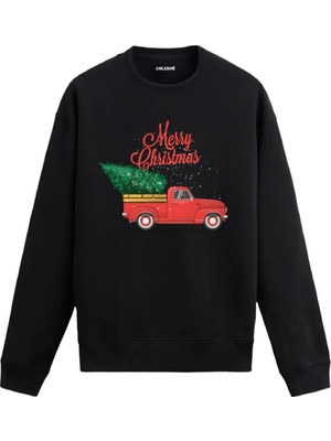 Colermi Yılbaşı Kamyoneti Temalı Sweatshirt
