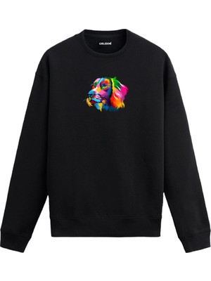 Colermi Cocker Tasarımlı Renkli Sweatshirt