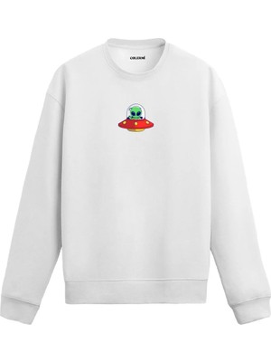 Colermi Ufo Içinde Uzaylı Figürlü Sweatshirt