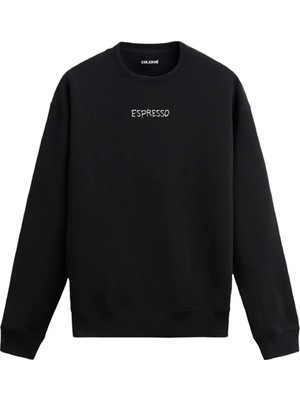 Colermi Minimal Espresso Yazı Baskılı Sweatshirt